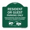 Signmission Parking Restriction Resident or Guest Parking Only Unauthorized Vehicles Towed at Own, GW-1818-23369 A-DES-GW-1818-23369 - alternate 1